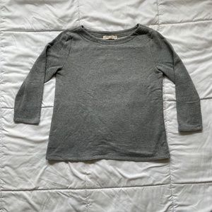 Loft 3/4 Sleeve Gray Sweatshirt with Diagonal Detail at Back - Medium